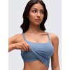 image:imageCRZ YOGA Softretch U Back Camisole Tank Tops for Women  Scoop Neck Padded Spaghetti Straps Soft Yoga Crop TopWashed Denim