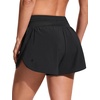 image:imageCRZ YOGA Split Dolphin Board Shorts for Women  High Waisted Overlay Swim Skorts Bathing Suit Bottoms with Brief LinerBlack