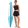 image:imageCRZ YOGA Split Dolphin Board Shorts for Women  High Waisted Overlay Swim Skorts Bathing Suit Bottoms with Brief LinerBlack