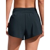 image:imageCRZ YOGA Split Dolphin Board Shorts for Women  High Waisted Overlay Swim Skorts Bathing Suit Bottoms with Brief LinerTrue Navy