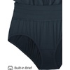 image:imageCRZ YOGA Split Dolphin Board Shorts for Women  High Waisted Overlay Swim Skorts Bathing Suit Bottoms with Brief LinerTrue Navy