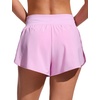 image:imageCRZ YOGA Split Dolphin Board Shorts for Women  High Waisted Overlay Swim Skorts Bathing Suit Bottoms with Brief LinerVita Pink