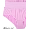 image:imageCRZ YOGA Split Dolphin Board Shorts for Women  High Waisted Overlay Swim Skorts Bathing Suit Bottoms with Brief LinerVita Pink