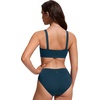 image:imageCRZ YOGA Square Neck Bikini Tops for Women  Padded Wide Straps Full Coverage Bathing Suit Swim BraInsignia Blue