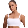 image:imageCRZ YOGA Square Neck Bikini Tops for Women  Padded Wide Straps Full Coverage Bathing Suit Swim BraWhite