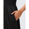 image:imageCRZ YOGA Strapless Tube Top Maxi Dress for Women  Sleeveless Off Shoulder Flowy Casual Travel Outfits with Side PocketsBlack