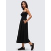 image:imageCRZ YOGA Strapless Tube Top Maxi Dress for Women  Sleeveless Off Shoulder Flowy Casual Travel Outfits with Side PocketsBlack