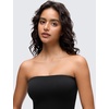 image:imageCRZ YOGA Strapless Tube Top Maxi Dress for Women  Sleeveless Off Shoulder Flowy Casual Travel Outfits with Side PocketsBlack