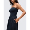 image:imageCRZ YOGA Strapless Tube Top Maxi Dress for Women  Sleeveless Off Shoulder Flowy Casual Travel Outfits with Side PocketsTrue Navy