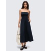 image:imageCRZ YOGA Strapless Tube Top Maxi Dress for Women  Sleeveless Off Shoulder Flowy Casual Travel Outfits with Side PocketsTrue Navy