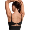 image:imageCRZ YOGA Twist Back Tankini Tops for Women  Padded U Neck Bathing Suit Spaghetti Straps Swim Tank OnlyBlack