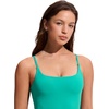 image:imageCRZ YOGA Twist Back Tankini Tops for Women  Padded U Neck Bathing Suit Spaghetti Straps Swim Tank OnlyBlarney Green