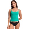 image:imageCRZ YOGA Twist Back Tankini Tops for Women  Padded U Neck Bathing Suit Spaghetti Straps Swim Tank OnlyBlarney Green