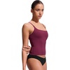 image:imageCRZ YOGA Twist Back Tankini Tops for Women  Padded U Neck Bathing Suit Spaghetti Straps Swim Tank OnlyFuchsia