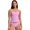image:imageCRZ YOGA Twist Back Tankini Tops for Women  Padded U Neck Bathing Suit Spaghetti Straps Swim Tank OnlyVita Pink