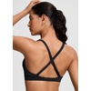 image:imageCRZ YOGA Twist Front Cut Out Bikini Tops for Women  Padded V Neck Spaghetti Strap Criss Cross Swim Bathing Suit BraBlack