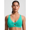 image:imageCRZ YOGA Twist Front Cut Out Bikini Tops for Women  Padded V Neck Spaghetti Strap Criss Cross Swim Bathing Suit BraBlarney Green