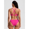 image:imageCRZ YOGA Twist Front Cut Out Bikini Tops for Women  Padded V Neck Spaghetti Strap Criss Cross Swim Bathing Suit BraRose Violet