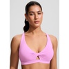 image:imageCRZ YOGA Twist Front Cut Out Bikini Tops for Women  Padded V Neck Spaghetti Strap Criss Cross Swim Bathing Suit BraVita Pink