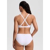 image:imageCRZ YOGA Twist Front Cut Out Bikini Tops for Women  Padded V Neck Spaghetti Strap Criss Cross Swim Bathing Suit BraWhite