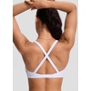 image:imageCRZ YOGA Twist Front Cut Out Bikini Tops for Women  Padded V Neck Spaghetti Strap Criss Cross Swim Bathing Suit BraWhite