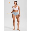 image:imageCRZ YOGA Twist Front Cut Out Bikini Tops for Women  Padded V Neck Spaghetti Strap Criss Cross Swim Bathing Suit BraWhite
