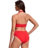 image:imageCRZ YOGA Womens Ruched Front Halter Bikini Tops  Swim Bathing Suit Scoop Neck Backless Swimsuit PaddedDeep Red
