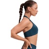 image:imageCRZ YOGA Womens Ruched Front Halter Bikini Tops  Swim Bathing Suit Scoop Neck Backless Swimsuit PaddedInsignia Blue