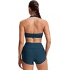 image:imageCRZ YOGA Womens Ruched Front Halter Bikini Tops  Swim Bathing Suit Scoop Neck Backless Swimsuit PaddedInsignia Blue