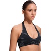 image:imageCRZ YOGA Womens Ruched Front Halter Bikini Tops  Swim Bathing Suit Scoop Neck Backless Swimsuit PaddedJungle Camouflage Gray