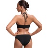 image:imageCRZ YOGA Womens Self Tie Halter Bikini Tops  Swim Bathing Suit Scoop Neck Backless Swimsuit PaddedBlack
