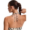 image:imageCRZ YOGA Womens Self Tie Halter Bikini Tops  Swim Bathing Suit Scoop Neck Backless Swimsuit PaddedPrimulin Leopard Print