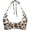 image:imageCRZ YOGA Womens Self Tie Halter Bikini Tops  Swim Bathing Suit Scoop Neck Backless Swimsuit PaddedPrimulin Leopard Print