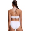 image:imageCRZ YOGA Womens Self Tie Halter Bikini Tops  Swim Bathing Suit Scoop Neck Backless Swimsuit PaddedWhite