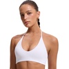 image:imageCRZ YOGA Womens Self Tie Halter Bikini Tops  Swim Bathing Suit Scoop Neck Backless Swimsuit PaddedWhite