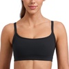 image:imageCRZ YOGA Butterlift Double Lined Scoop Neck Sports Bras for Women  Spaghetti Straps U Back Yoga Top Non PaddedBlack