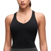 image:imageCRZ YOGA Butterluxe V Neck Racerback Crop Tank Tops for Women  Wireless Padded Yoga Longline Sports BraBlack