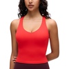 image:imageCRZ YOGA Butterluxe V Neck Racerback Crop Tank Tops for Women  Wireless Padded Yoga Longline Sports BraDeep Red