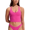 image:imageCRZ YOGA Criss Cross Back Tankini Tops for Women  Padded V Neck Bathing Suit Crop Swim TankRose Violet