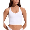 image:imageCRZ YOGA Criss Cross Back Tankini Tops for Women  Padded V Neck Bathing Suit Crop Swim TankWhite