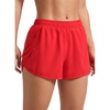 image:imageCRZ YOGA Mid Rise Half Split Athletic Shorts for Women 25 Dolphin Quick Dry for Gym Running Workout TrackDeep Red