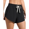 image:imageCRZ YOGA Relaxed Fit Dolphin Board Shorts for Women 35  High Waisted Swim Beach Bathing Trunks Bottoms with LinerBlack