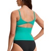 image:imageCRZ YOGA Twist Back Tankini Tops for Women  Padded U Neck Bathing Suit Spaghetti Straps Swim Tank OnlyBlarney Green