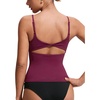 image:imageCRZ YOGA Twist Back Tankini Tops for Women  Padded U Neck Bathing Suit Spaghetti Straps Swim Tank OnlyFuchsia
