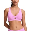 image:imageCRZ YOGA Twist Front Cut Out Bikini Tops for Women  Padded V Neck Spaghetti Strap Criss Cross Swim Bathing Suit BraVita Pink