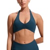 image:imageCRZ YOGA Womens Ruched Front Halter Bikini Tops  Swim Bathing Suit Scoop Neck Backless Swimsuit PaddedInsignia Blue