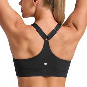 image:imageCRZ YOGA Butterbreeze Wide YStrap Back Sports Bras for Women  Training Gym Square Neck Adjustable Racerback Padded TopBlack