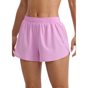 image:imageCRZ YOGA Mid Rise Half Split Athletic Shorts for Women 25 Dolphin Quick Dry for Gym Running Workout TrackVita Pink