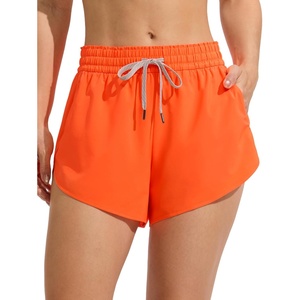 image:imageCRZ YOGA Relaxed Fit Dolphin Board Shorts for Women 35  High Waisted Swim Beach Bathing Trunks Bottoms with LinerNeon Orange