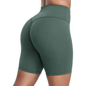 image:imageCRZ YOGA Secretsculpt Butterlift Biker Shorts 6 No Front Seam High Waist Womens Workout Gym Booty Scrunch ButtDark Forest Green